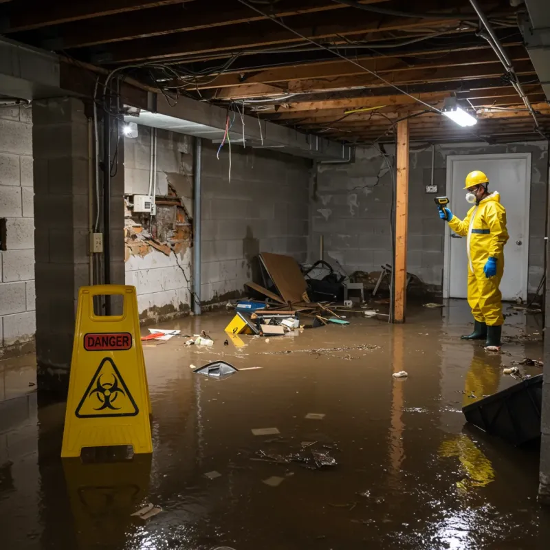 Flooded Basement Electrical Hazard in Pinson, AL Property