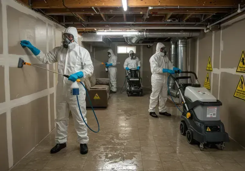 Basement Moisture Removal and Structural Drying process in Pinson, AL